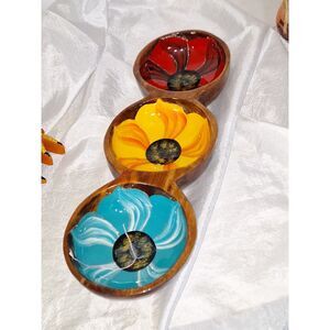 A Handmade Mexican Condiment Server Dish Sauce Cups Decorative Guacamole